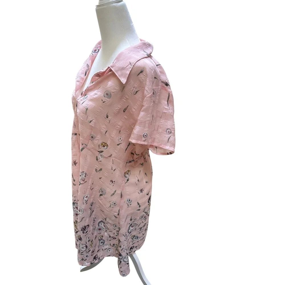 Pink Floral Midi Tie Back Tea Dress‎ M-L Twee Weddings Easter Tea Party